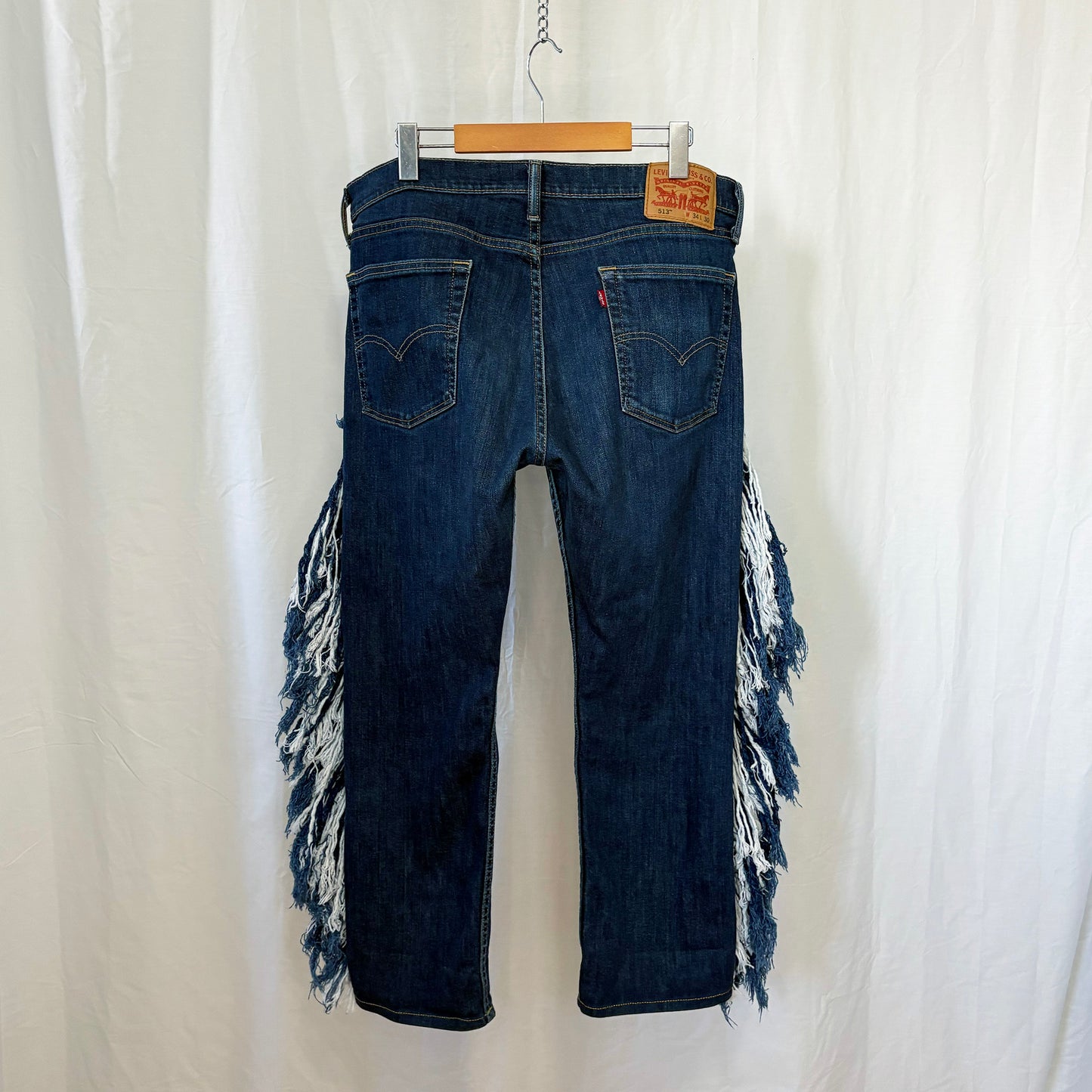 Rodeo Levis with Two Tone Denim Fringe