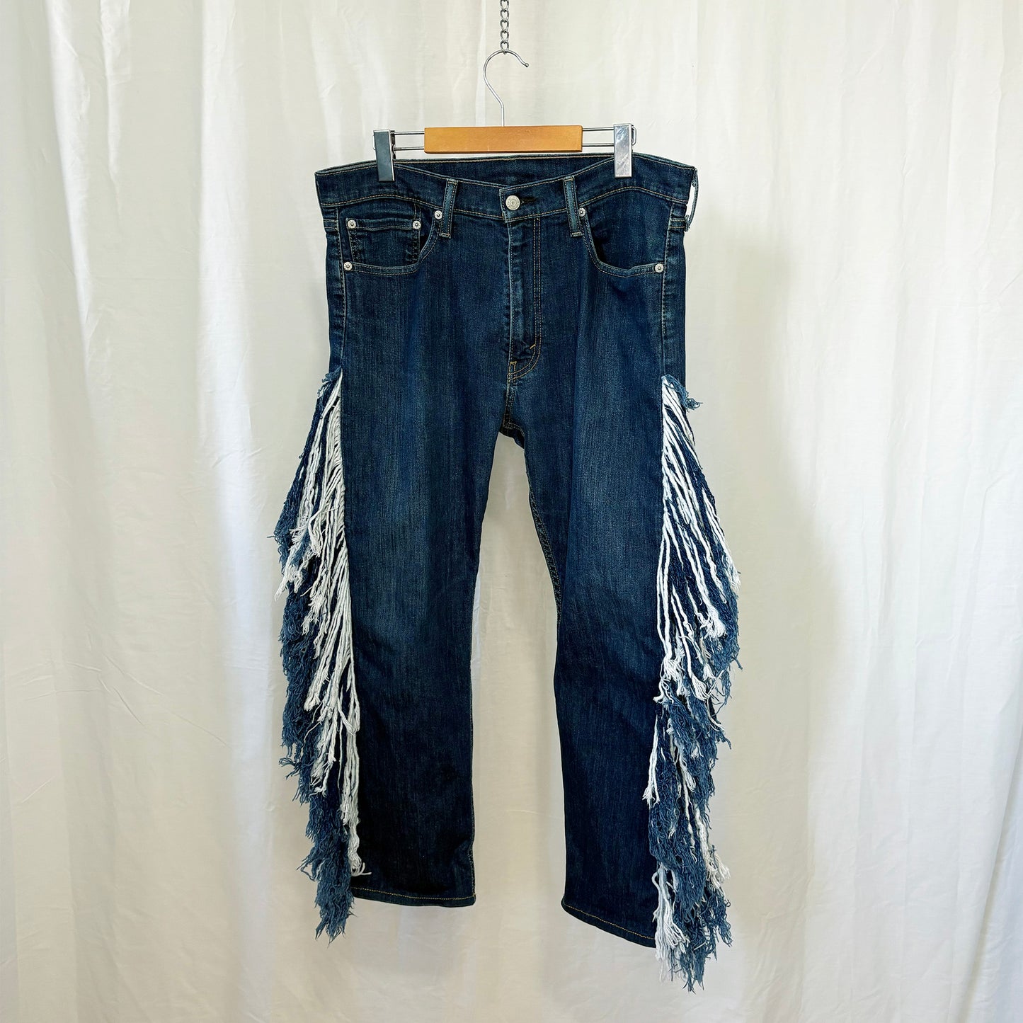 Rodeo Levis with Two Tone Denim Fringe