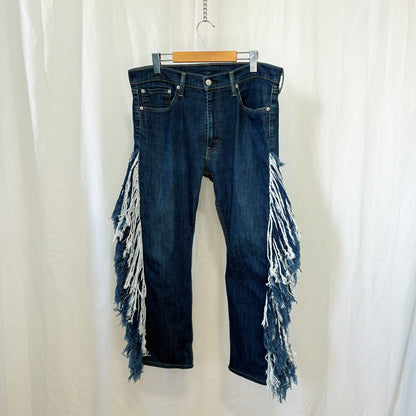 Rodeo Levis with Two Tone Denim Fringe