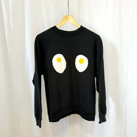 Vintage Crewneck with Fried Egg Patches