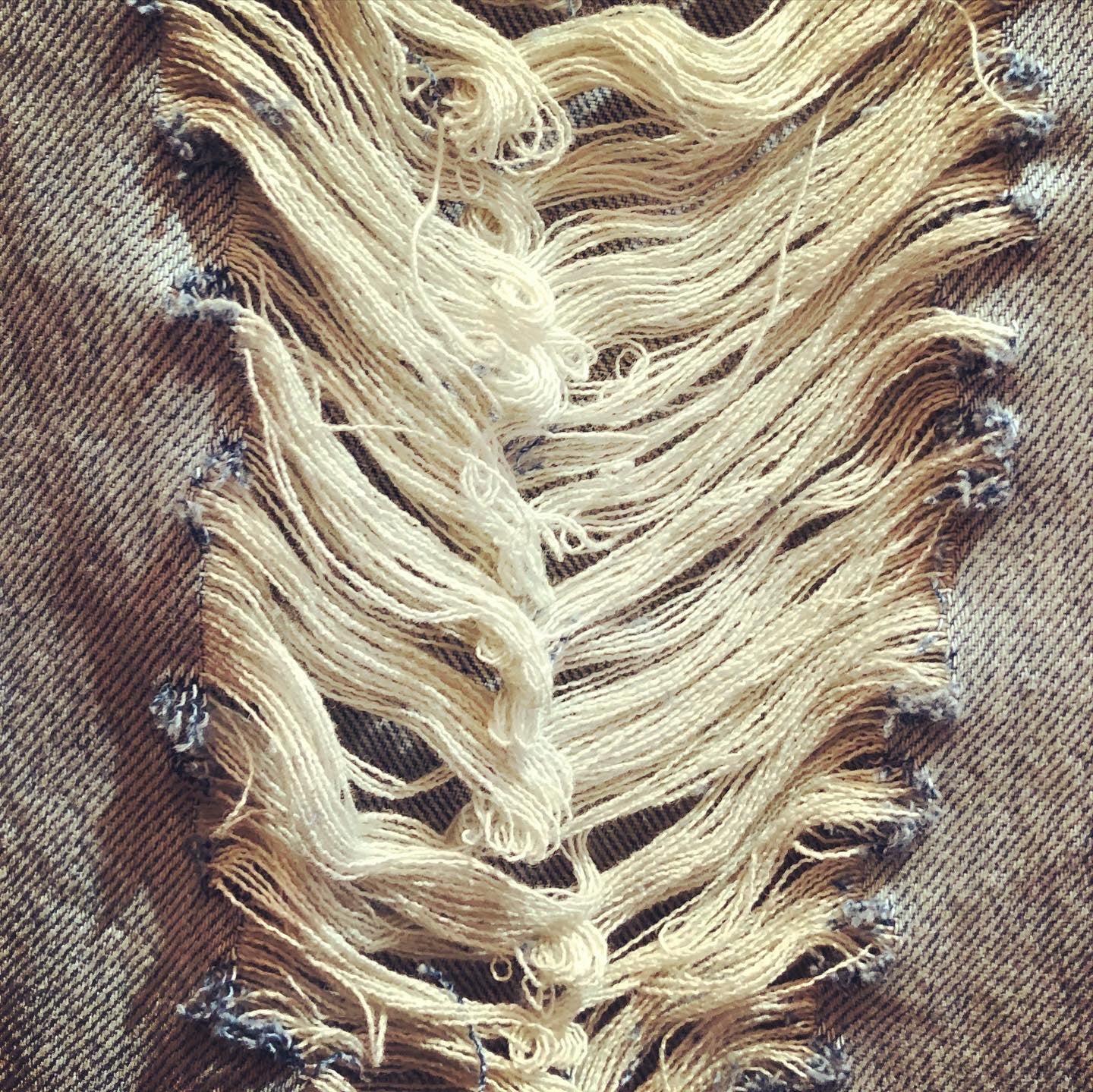 Close up frayed denim