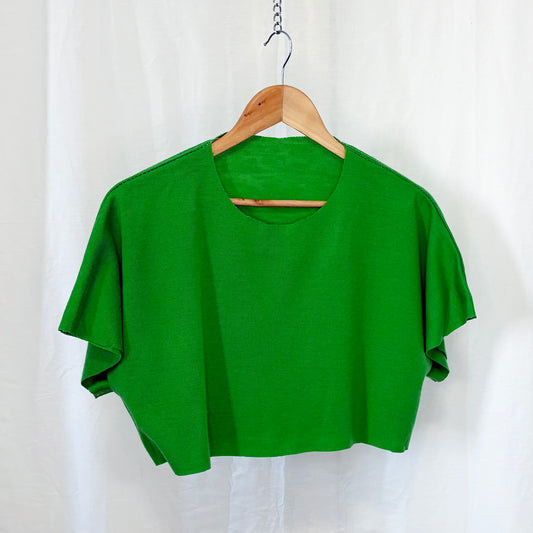 Green Cropped Quick Cut Tee