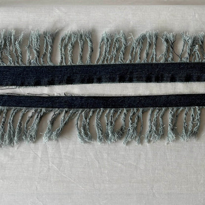 Peeled Denim Fringe Trim