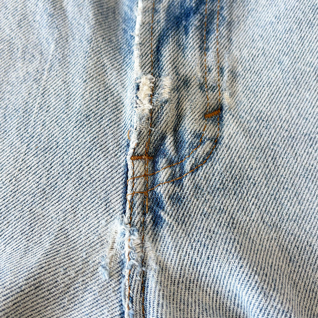 Deeply Distressed Gap Jeans with Extreme Full Knee Blow Out