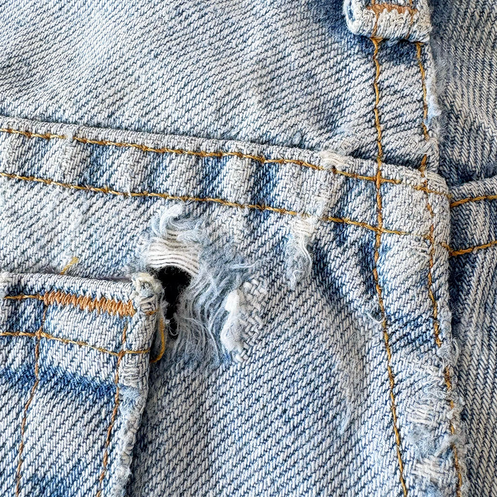 Deeply Distressed Gap Jeans with Extreme Full Knee Blow Out