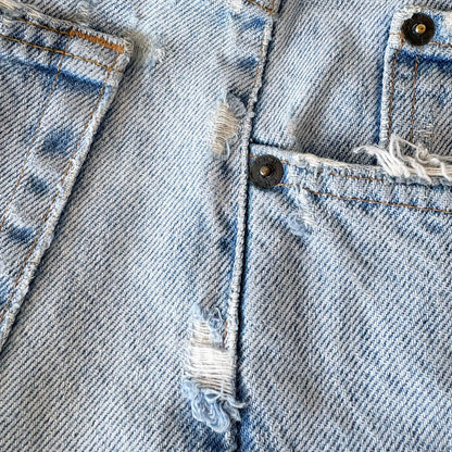 Deeply Distressed Gap Jeans with Extreme Full Knee Blow Out