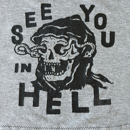 'See You In Hell' Cropped Grim Reaper T-shirt