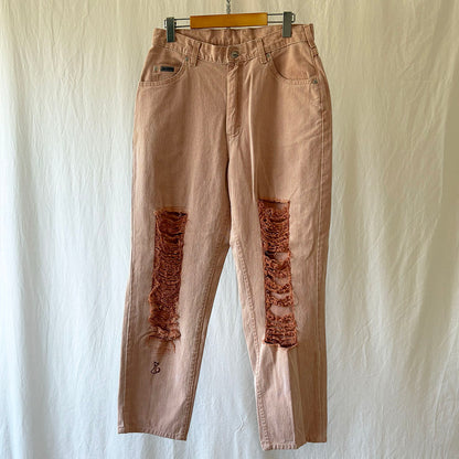Distressed Kitty Dusty Rose Vintage Lee Jeans