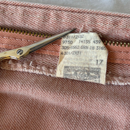 Distressed Kitty Dusty Rose Vintage Lee Jeans