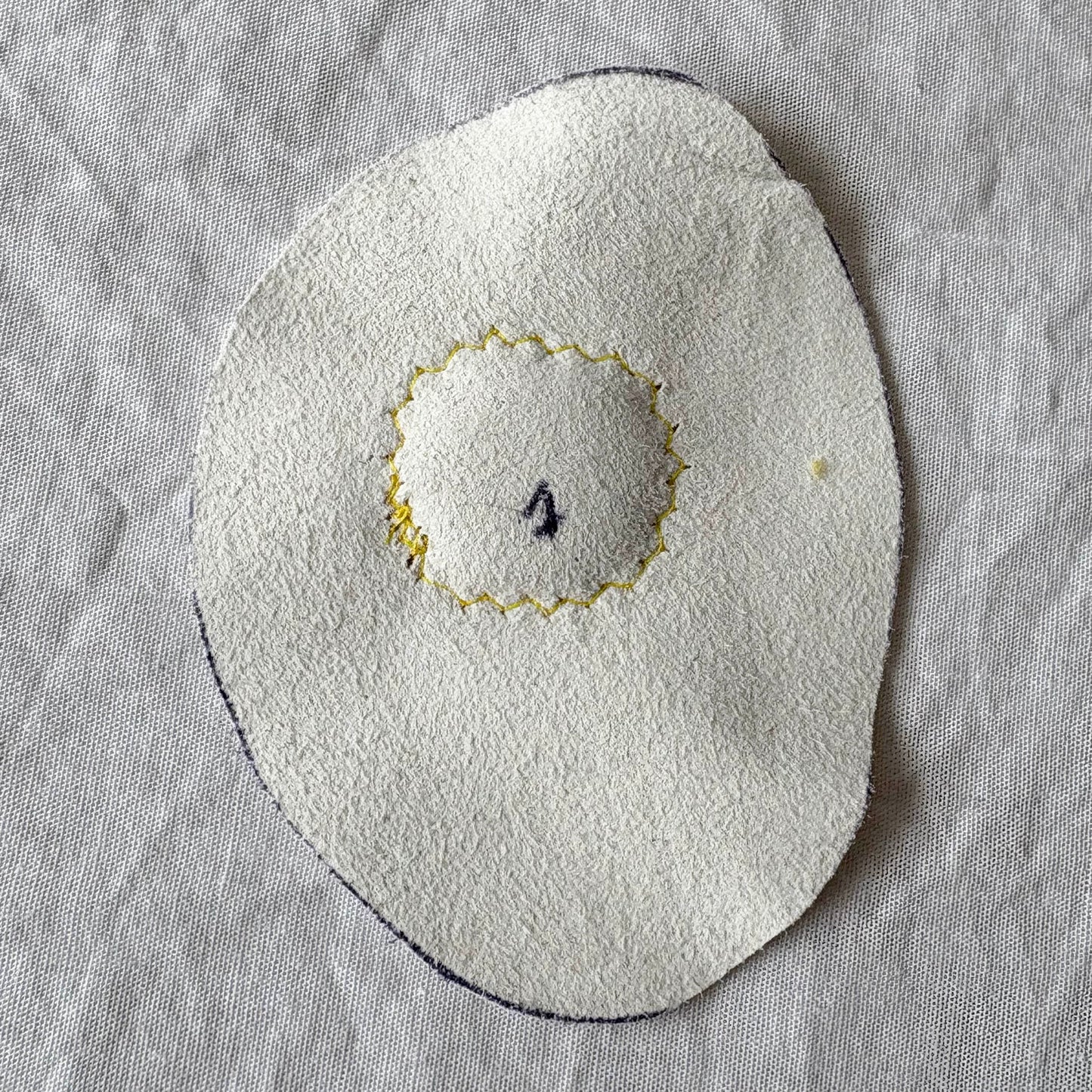 back of leather fried egg patch