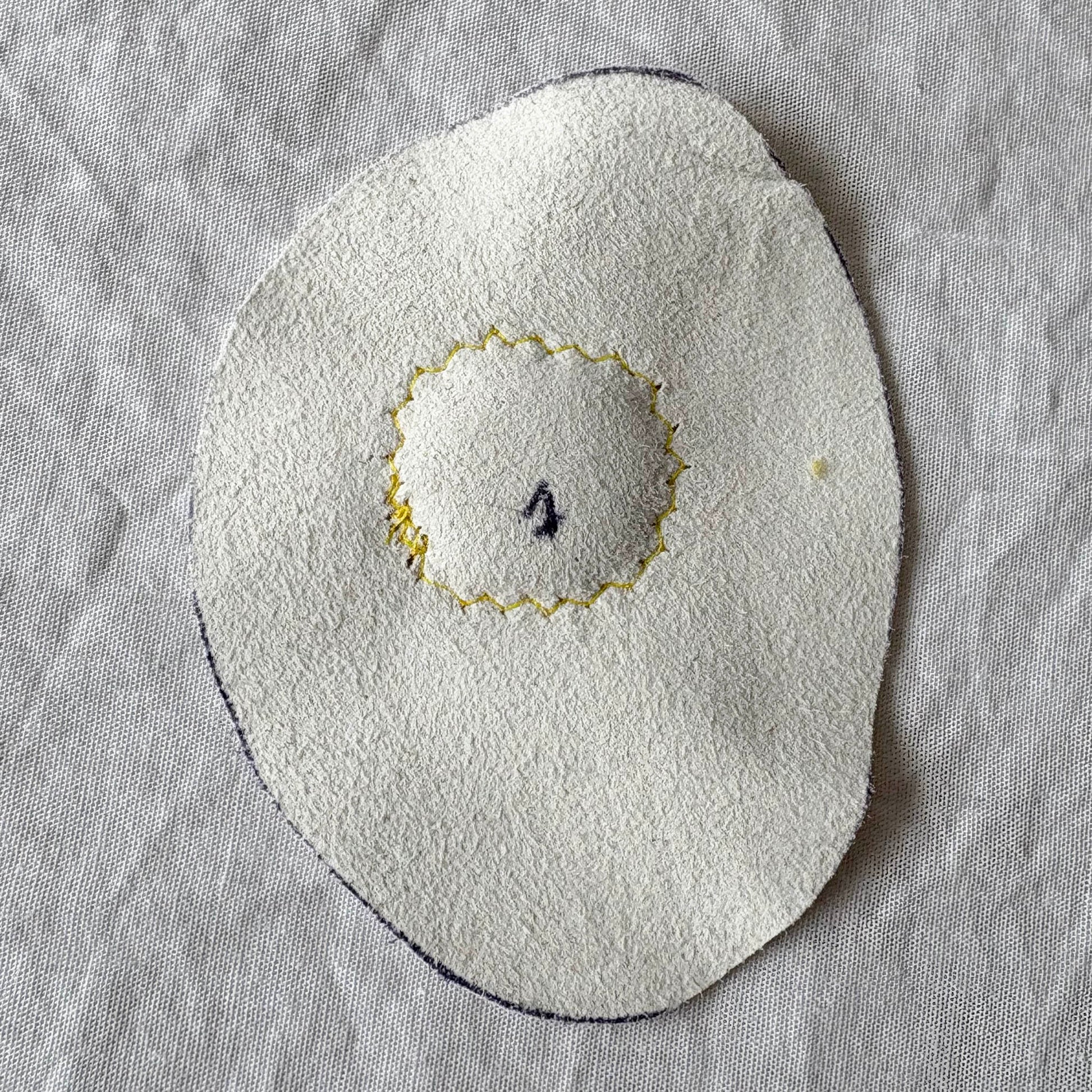 back of leather fried egg patch