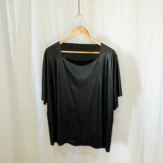 Wet Look Quick Cut Tee with Square Neck Hole